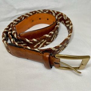 Tommy Bahama Men’s Leather & Rope 2-toned Braided Belt